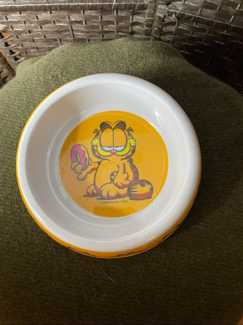 Garfield Yellow Ceramic Cat Bowl Set by